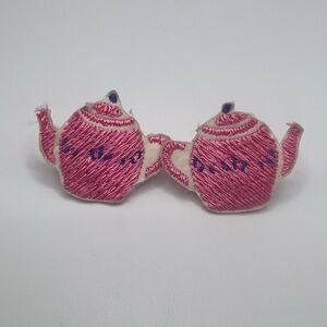 Vintage Appliqué Teapot Earrings